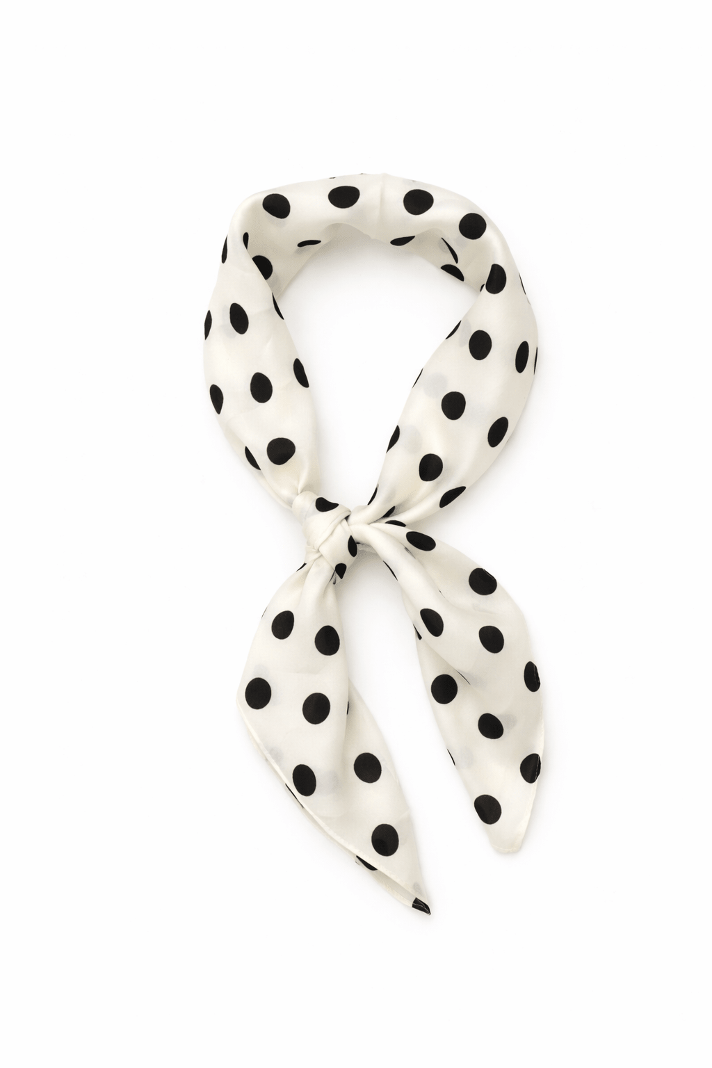 Polka Dot Multiway Bandana Head Scarf in Cream and Black - Bandana - My Accessories London