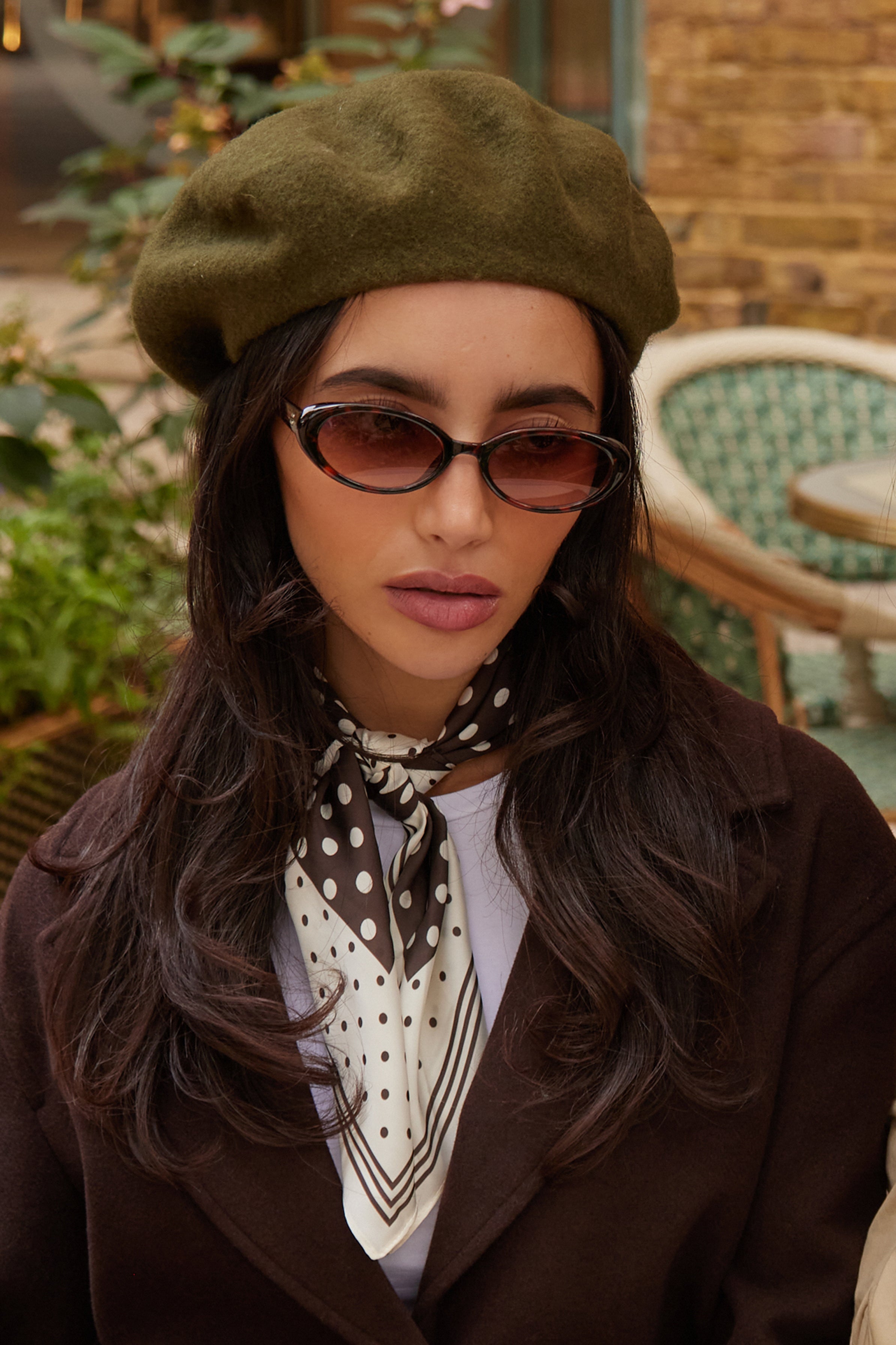 Polka Dot Neck Scarf in Brown and Cream - Neck Tie - My Accessories London