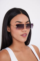 Rimless Sunglasses in Black - Sunglasses - My Accessories London