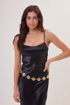 Round Hammered Statement Chain Belt in Gold - Chain Belt - My Accessories London