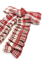 Ruched Check Bow Clip in Red - Hair Clip - My Accessories London
