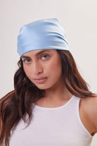 Satin Multiway Bandana Head Scarf in Sky Blue - Bandana - My Accessories London
