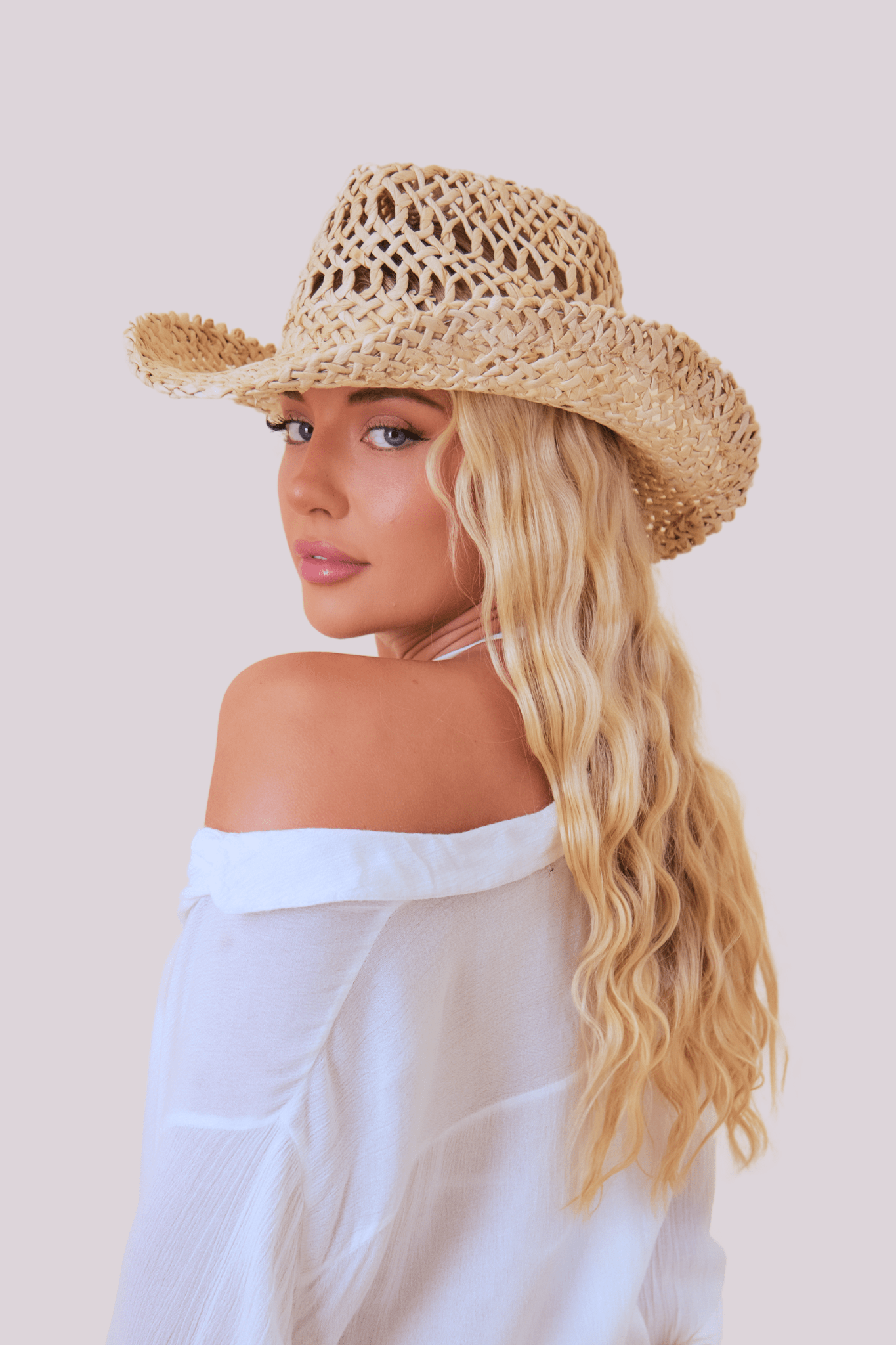 Seagrass Straw Cowboy Hat in Natural - Cowboy Hat - My Accessories London