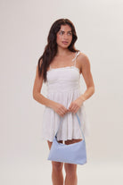 Slouchy Blue Suede Shoulder Bag - Shoulder Bag - My Accessories London