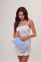 Slouchy Blue Suede Shoulder Bag - Shoulder Bag - My Accessories London