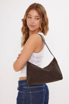 Slouchy Brown Suede Shoulder Bag - Shoulder Bag - My Accessories London