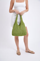 Slouchy Crochet Knitted Woven Bag in Green - Tote Bag - My Accessories London