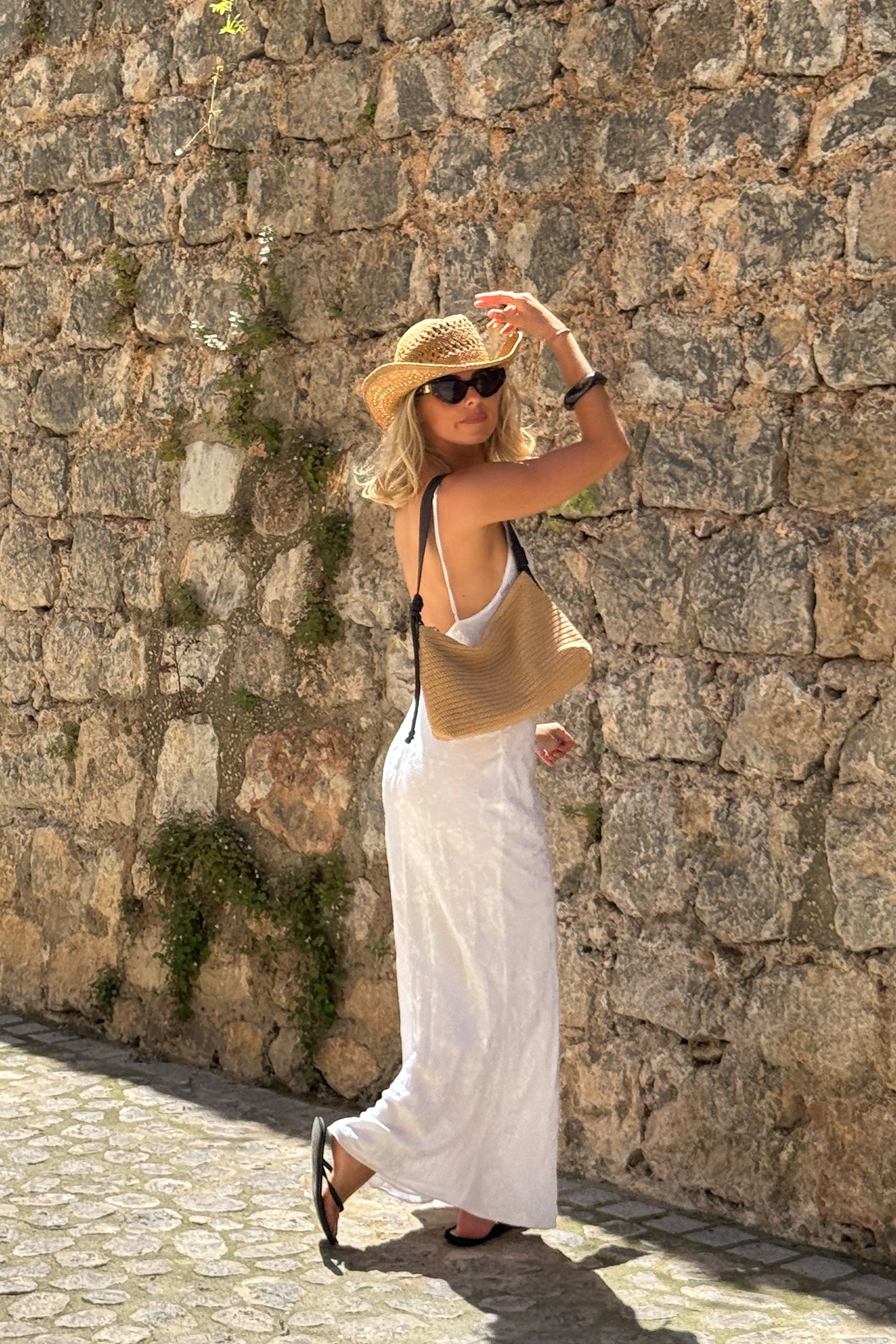 Slouchy Crochet Shoulder Bag in Natural Brown - Shoulder Bag - My Accessories London
