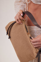 Slouchy Crochet Shoulder Bag in Natural Brown - Shoulder Bag - My Accessories London