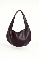 Slouchy Round Faux - Leather Shoulder Bag in Dark Burgundy - Shoulder Bag - My Accessories London
