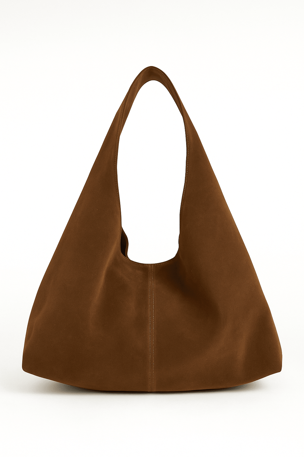 Slouchy Square Faux - Suede Shoulder Bag in Brown - Shoulder Bag - My Accessories London