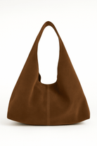 Slouchy Square Faux - Suede Shoulder Bag in Brown - Shoulder Bag - My Accessories London