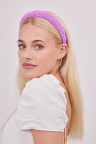 Solid Beaded headband in Fondant Pink - Headband - My Accessories London