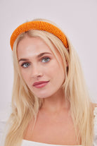 Solid Beaded Headband in Orange - Headband - My Accessories London