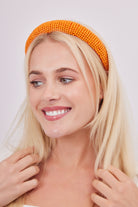 Solid Beaded Headband in Orange - Headband - My Accessories London