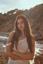Solid Beaded Headband in Orange - Headband - My Accessories London