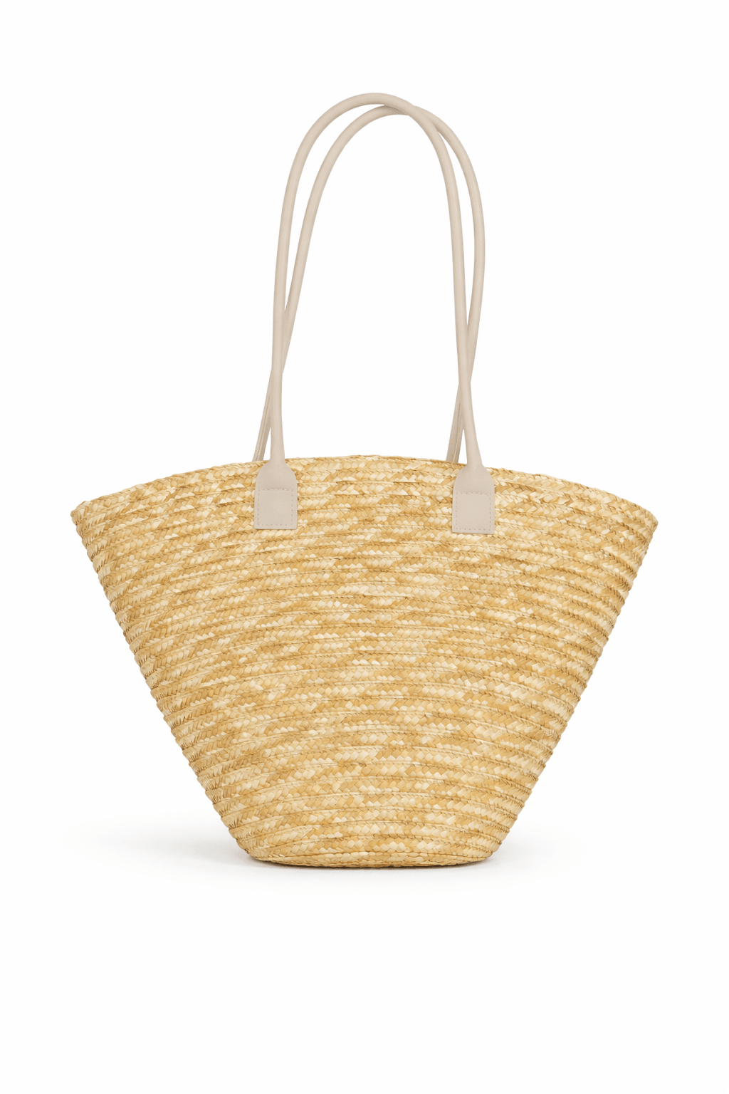 Straw Beach Basket Bag with Suede Handles in Natural - Tote Bag - My Accessories London
