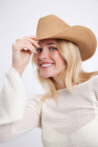 Straw Cowboy Hat in Natural Brown - Cowboy Hat - My Accessories London