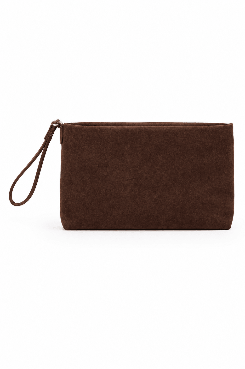 Structured Suede Clutch Bag in Brown - Clutch Bag - My Accessories London