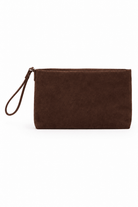 Structured Suede Clutch Bag in Brown - Clutch Bag - My Accessories London