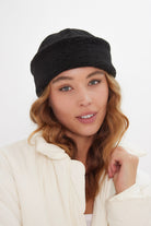 Suede and Borg Turn Up Beanie in Black - Beanie - My Accessories London