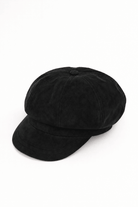 Suede Baker Boy Hat in Black - Baker Boy - My Accessories London