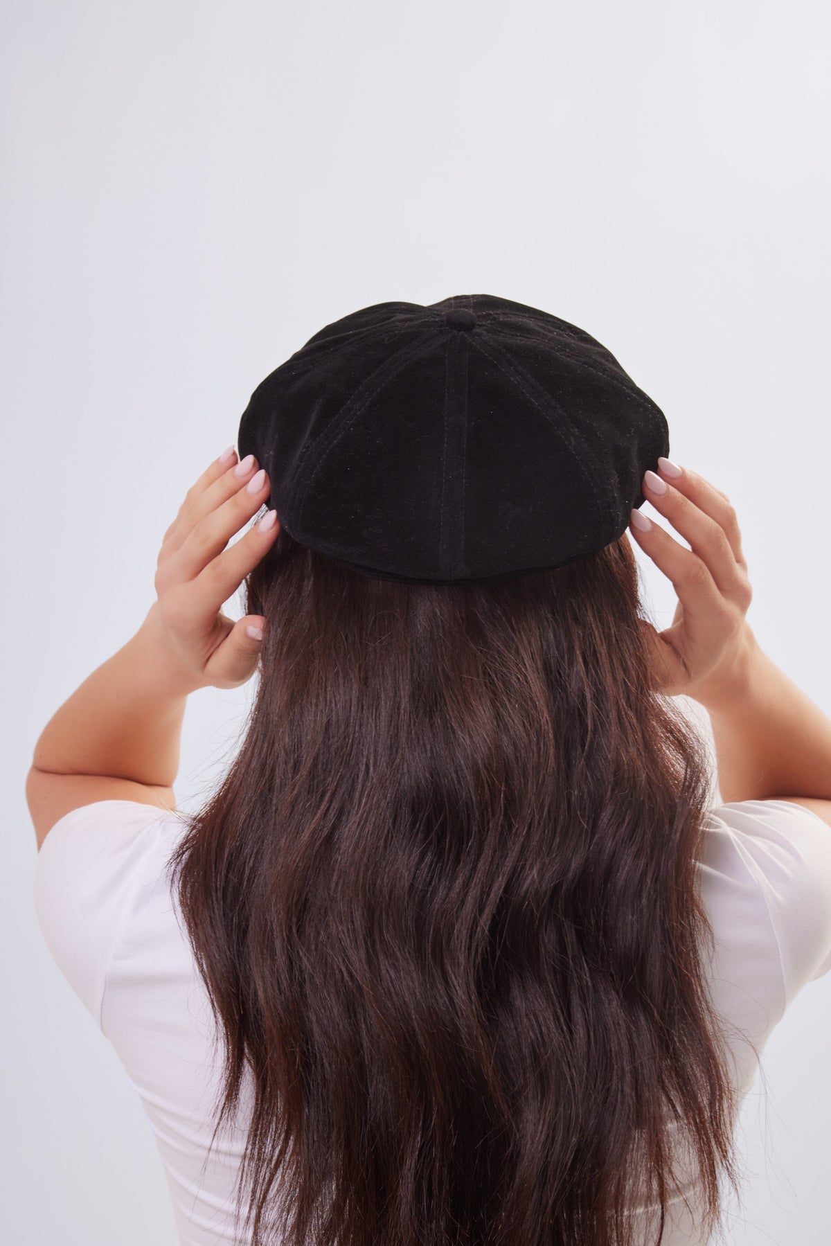 Suede Baker Boy Hat in Black - Baker Boy - My Accessories London