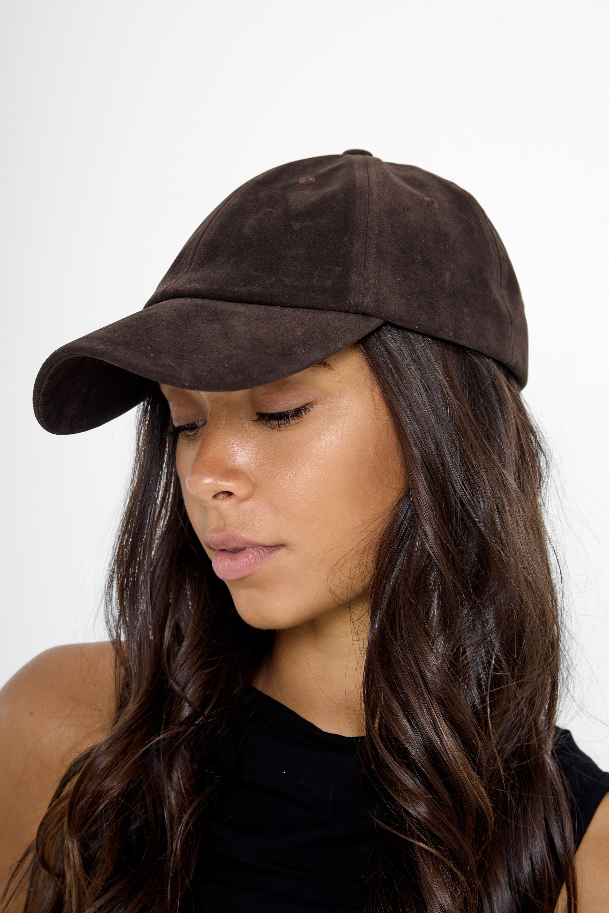 Suede Baseball Cap in Brown - Baseball Cap - My Accessories London