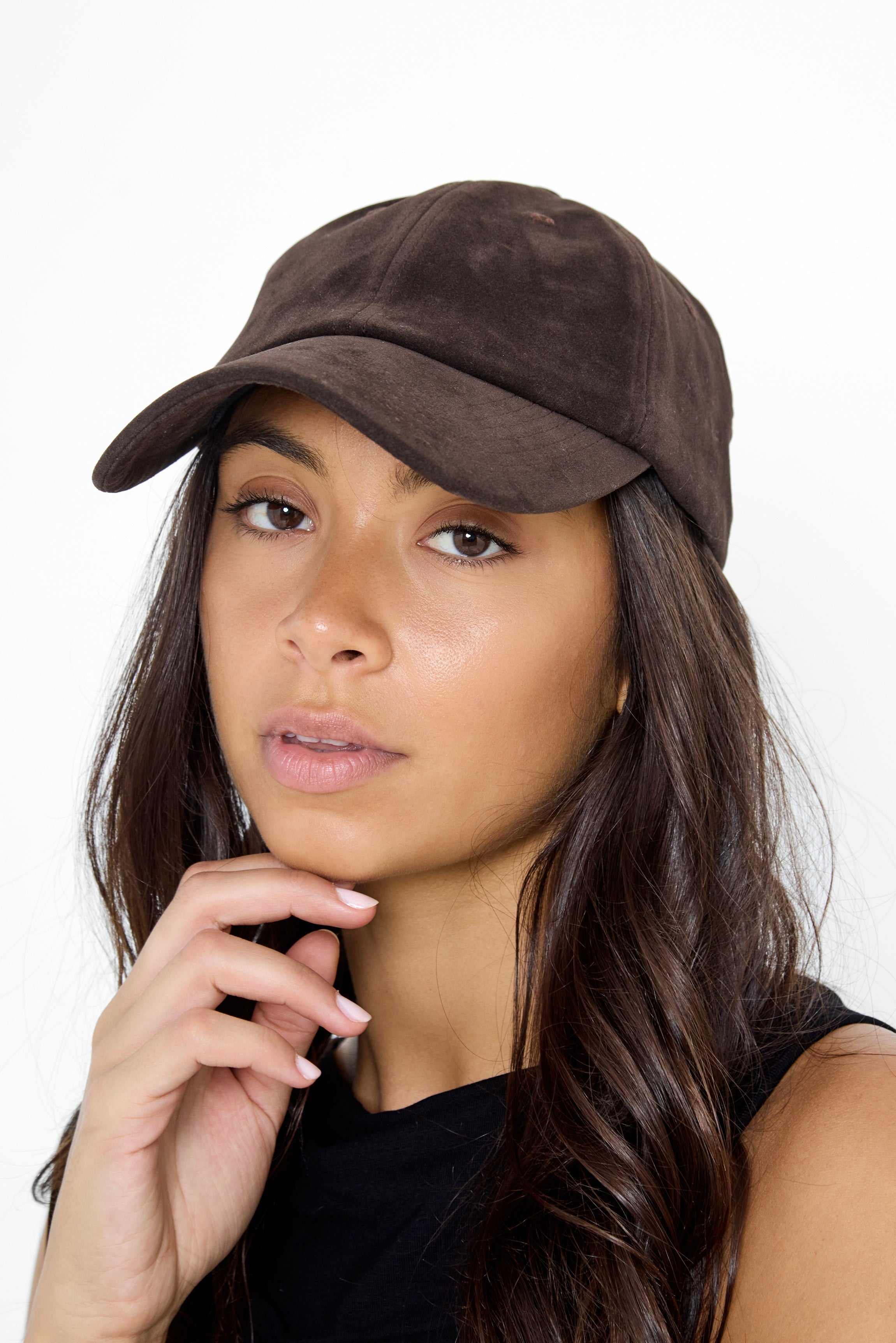 Suede Baseball Cap in Brown - Baseball Cap - My Accessories London
