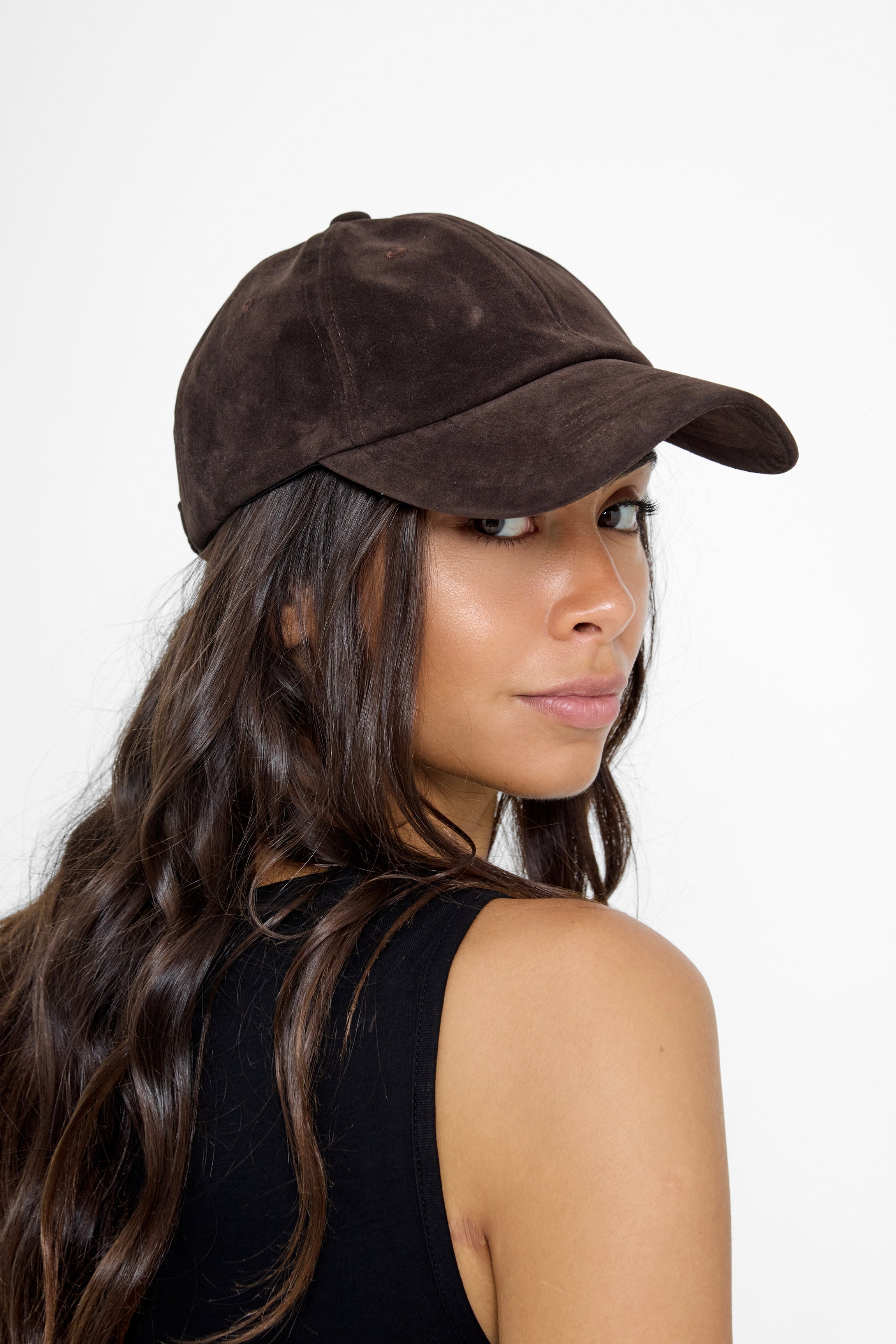 Suede Baseball Cap in Brown - Baseball Cap - My Accessories London