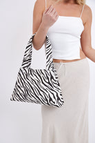 Tapered Pony Skin Shoulder Bag in Zebra Print - Shoulder Bag - My Accessories London