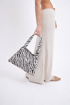 Tapered Pony Skin Shoulder Bag in Zebra Print - Shoulder Bag - My Accessories London