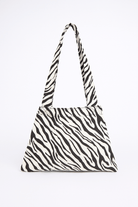 Tapered Pony Skin Shoulder Bag in Zebra Print - Shoulder Bag - My Accessories London