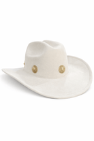 Western Cowboy Hat in Cream with Daisy Gold Studs - Cowboy Hat - My Accessories London