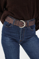 Wide Pony Skin Belt in Brown - Belts - My Accessories London