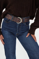 Wide Pony Skin Belt in Brown - Belts - My Accessories London