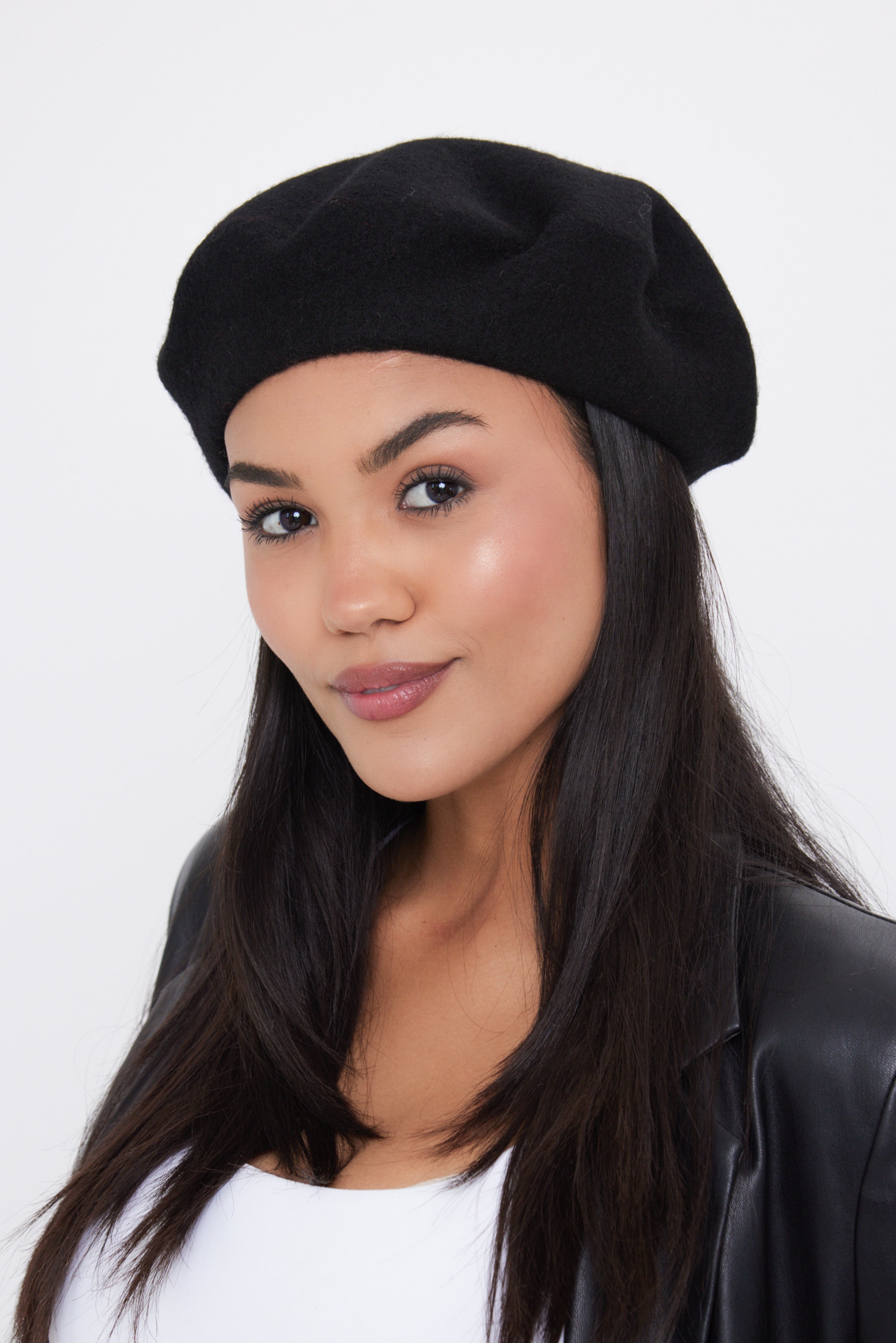 Wool Beret in Black - Beret - My Accessories London