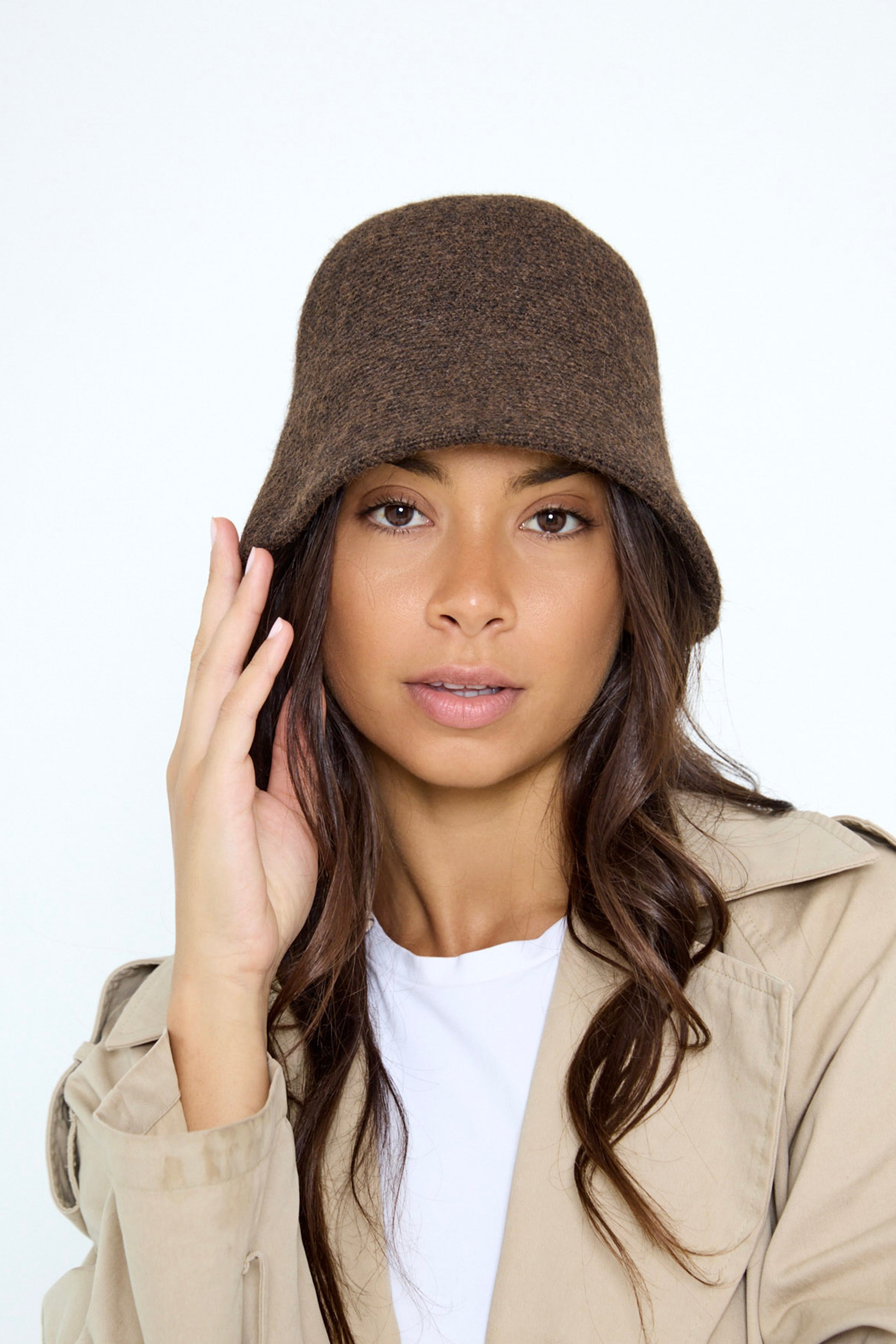 Wool Blend Bucket Hat in Brown - Bucket Hat - My Accessories London