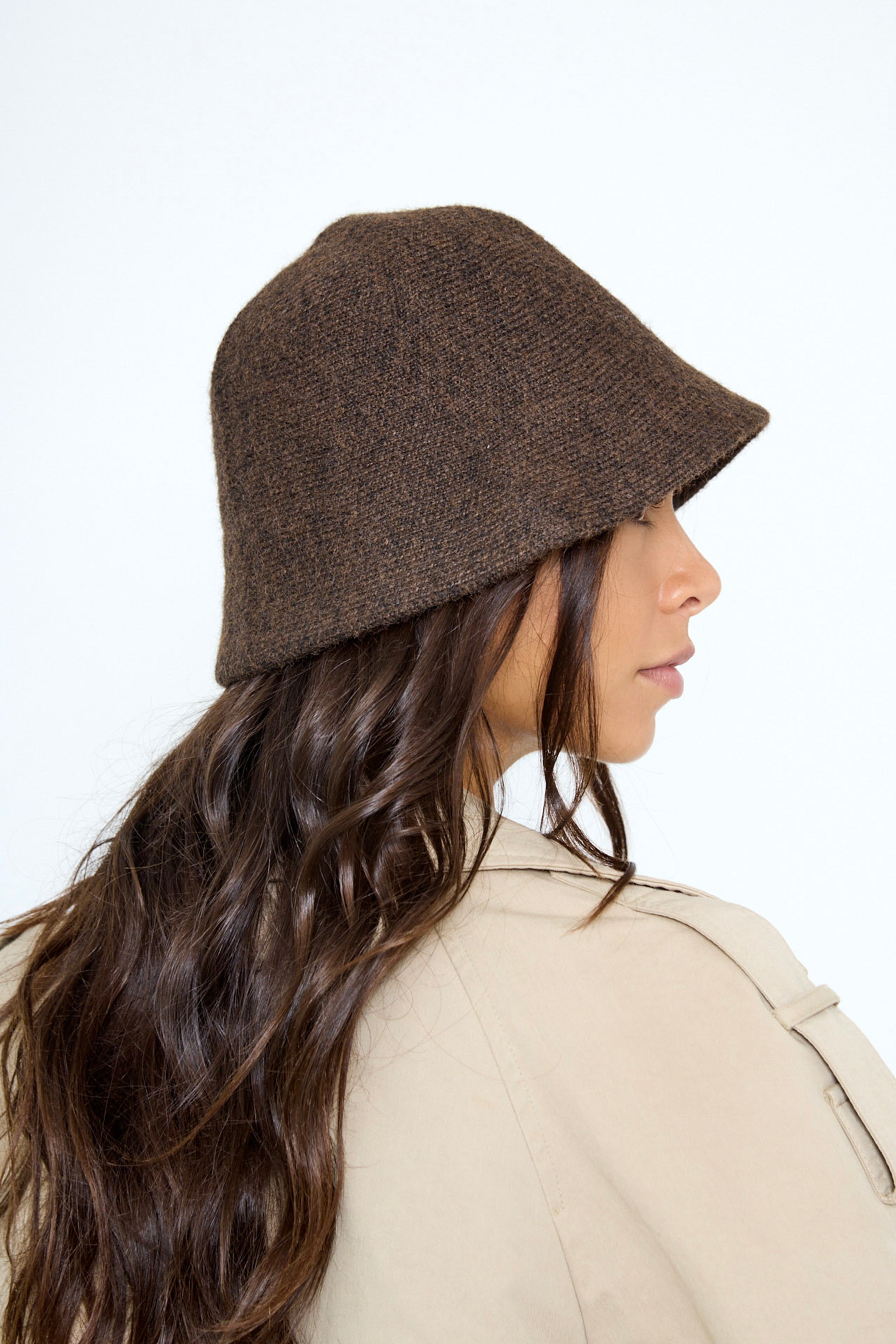 Wool Blend Bucket Hat in Brown - Bucket Hat - My Accessories London