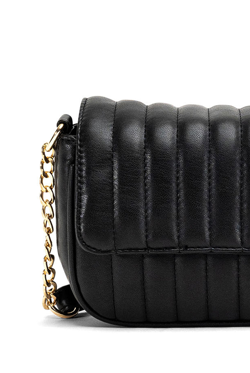 My Accessories London Padded quilted crossbody bag in Black | Shoulder Bag | Adjustable | Vegan | Minimal | Casual | Travel | Everyday | Women  | Women's | Accessories | Accessory | 