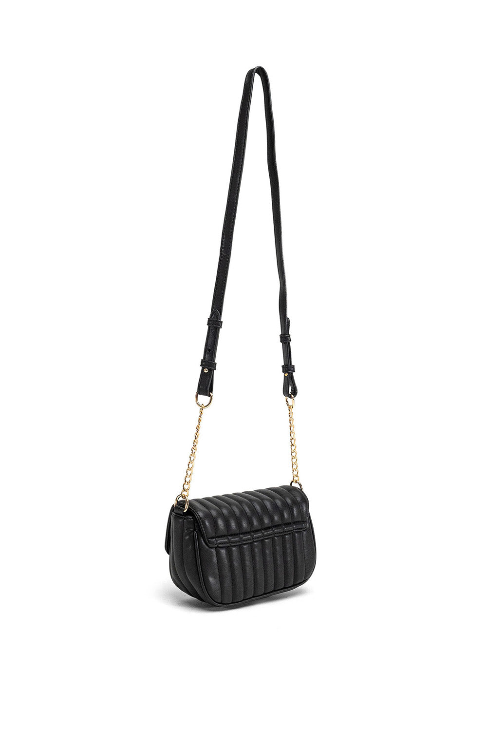 Black Quilted Faux Leather Crossbody Bag My Accessories London