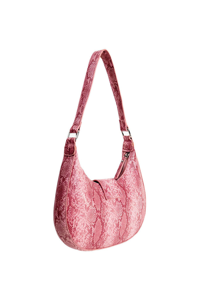 My Accessories London snake curved bag in pink | Shoulder bag in pink | Women's curved bag
