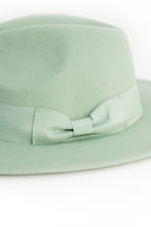 Bow trim Fedora Hat | Fedora Hat in Green | My Accessories London Fedora Ladies Winter hat | Women's fedora | Mint green Hat