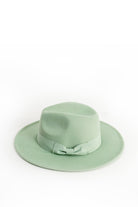Bow trim Fedora Hat | Fedora Hat in Green | My Accessories London Fedora Ladies Winter hat | Women's fedora | Mint green Hat