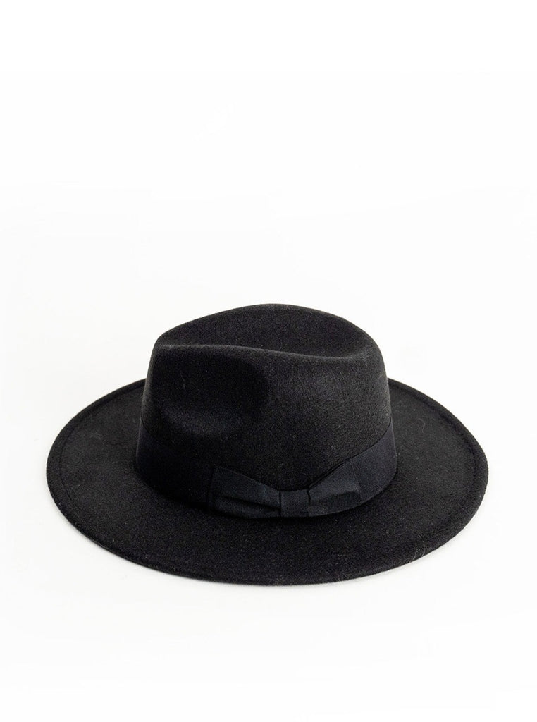 Bow trim Fedora Hat | Fedora Hat in Black | My Accessories London Fedora Ladies Winter hat | Women's fedora