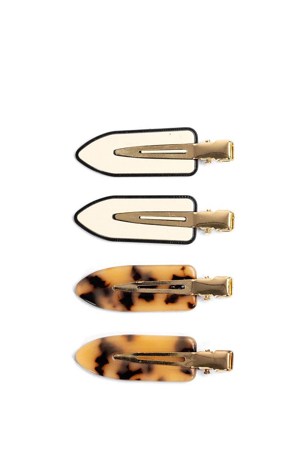 My Accessories London Resin Styling Clips in Brown Tortoiseshell and Cream | Get ready | Hairstyle | Hair Clip | Hair Clips | Hair | Tortoiseshell | Multipack | 