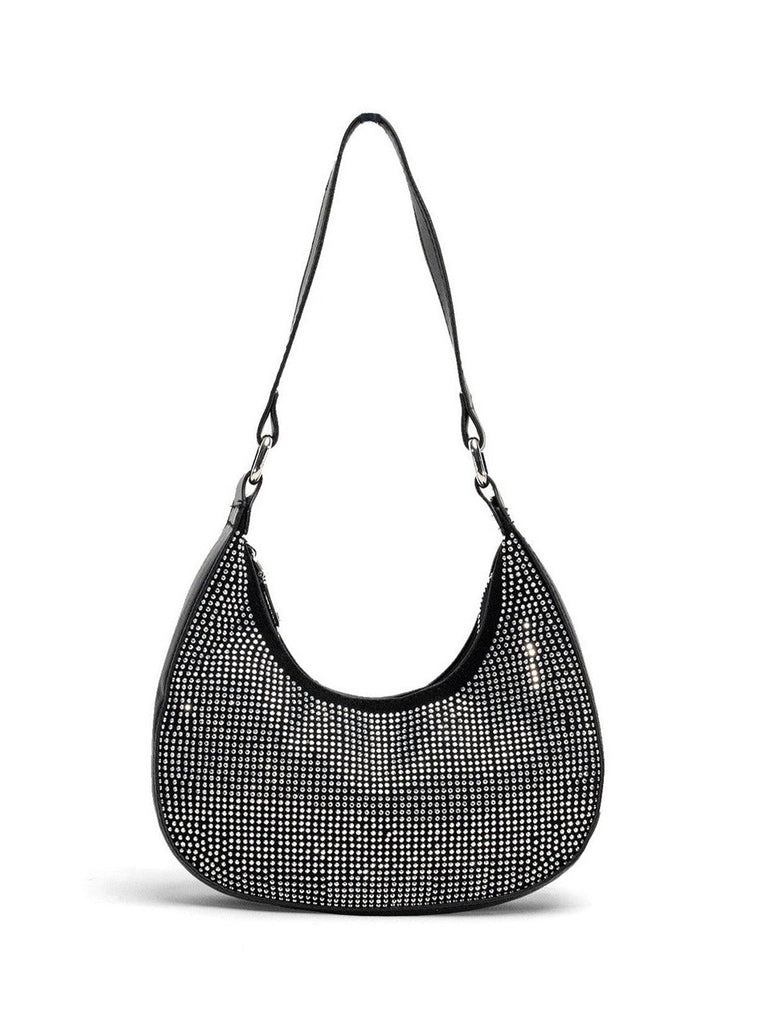 My Accessories London Bag | Mini rhinestone curved crystal bag silver | Women's Accessories | Women's party bag | Occasion Bag | Diamante bag