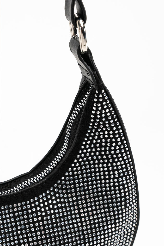 My Accessories London Bag | Mini rhinestone curved crystal bag silver | Women's Accessories | Women's party bag | Occasion Bag | Diamante bag