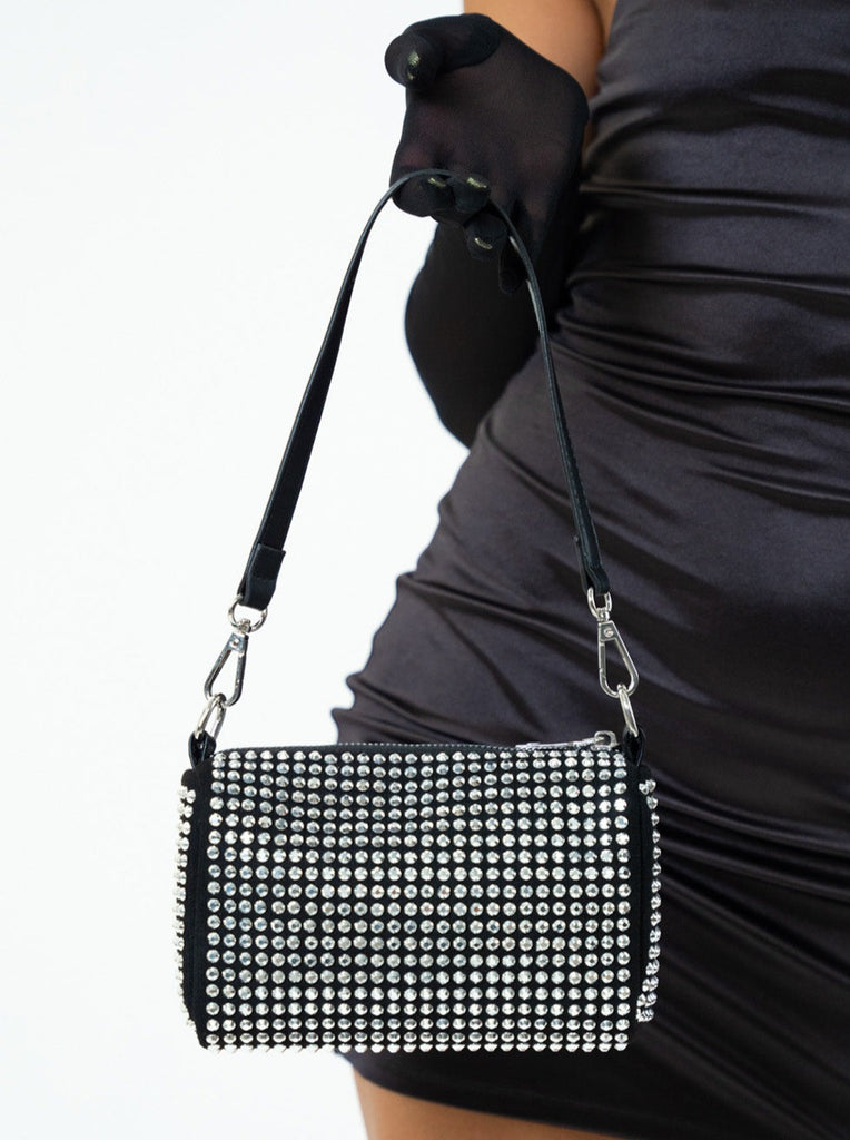 My Accessories London Bag | Mini rhinestone crystal bag silver | Women's Accessories | Women's party bag | Occasion Bag | Diamante bag