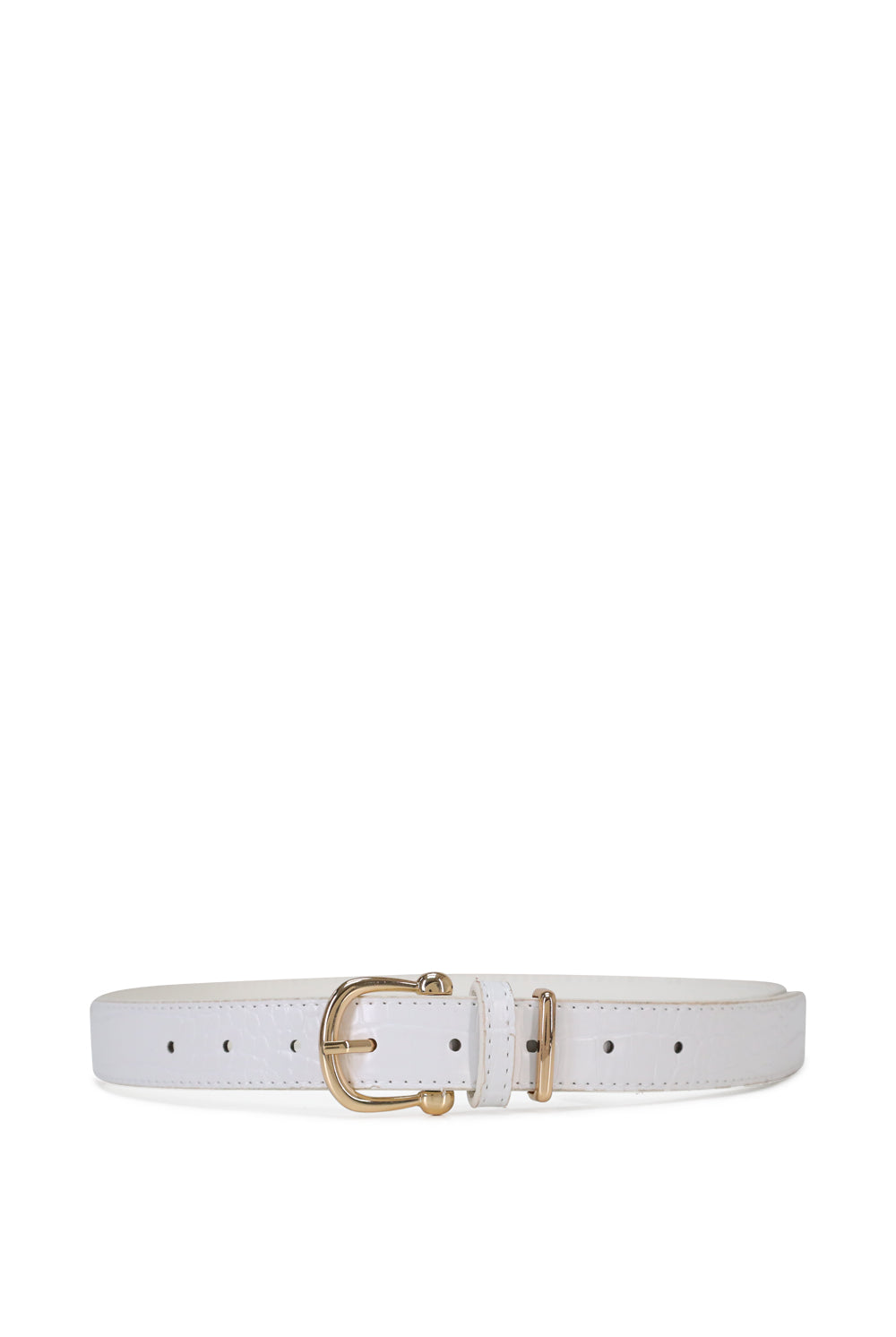My Accessories London Minimal Croc Belt in White | Animal Print | Festival | Going out | Glam | Layering | Women's | Women's Accessories